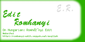 edit romhanyi business card